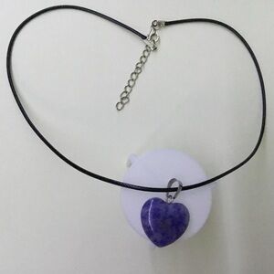 Heart Crystal Labradorite Necklace with Black Cord